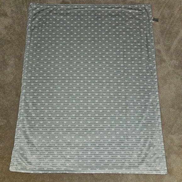 Disney Baby Mickey Mouse Reversible Blanket Red Gray White Stripe Star Hand Head - Picture 7 of 7